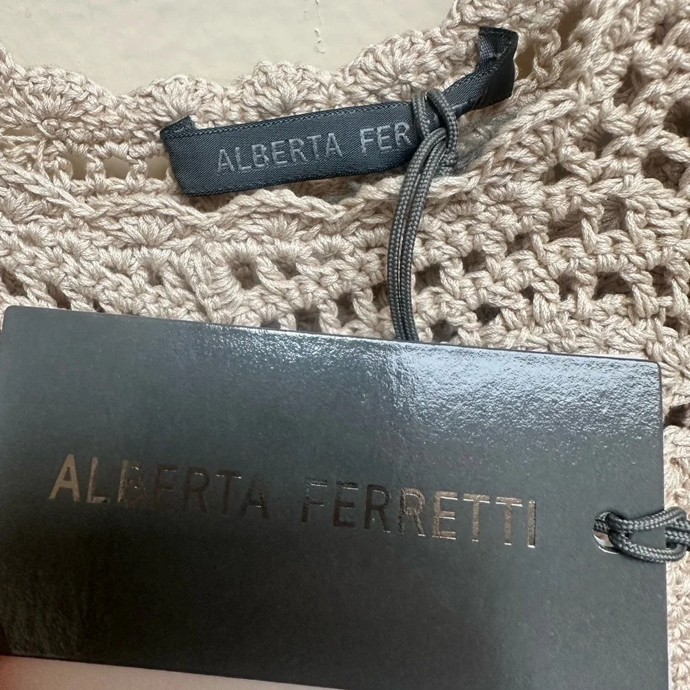 NWT Alberta Ferretti Crouchet Knit Tank Top